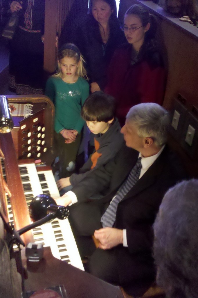 Mark Engelhardt demonstrating the organ, March 5, 2011